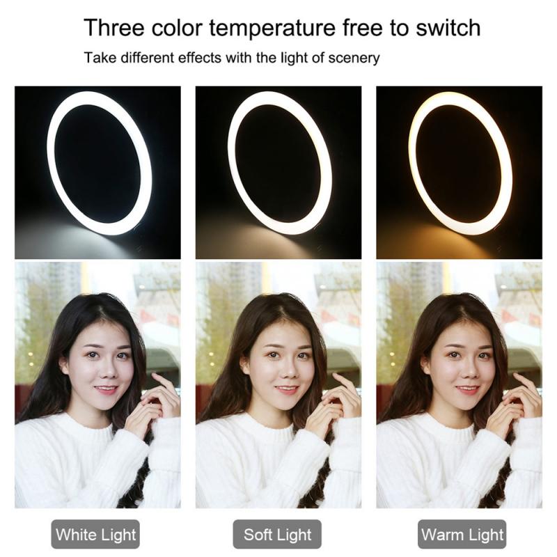 26/30cm Photography LED Selfie Ring Light USB Dimmable Camera Phone Ring Lamp Ring Lights For Makeup Video Live Studio