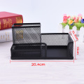 1 Pcs Pen Holders Affordable Students Office Desk 3 Compartments Metal Pen Container Black School Stationery Desk Organizer