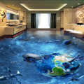 beibehang wallpaper on the wall large Custom home interior Universe Galaxy Earth 3D Flooring wallpaper for the kitchen Mural 3d