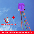 4m Soft Octopus Kite with 30m Handle Line Children Funny Portable Classic Texture Colorful Flying Kite Windsock Fun Toys