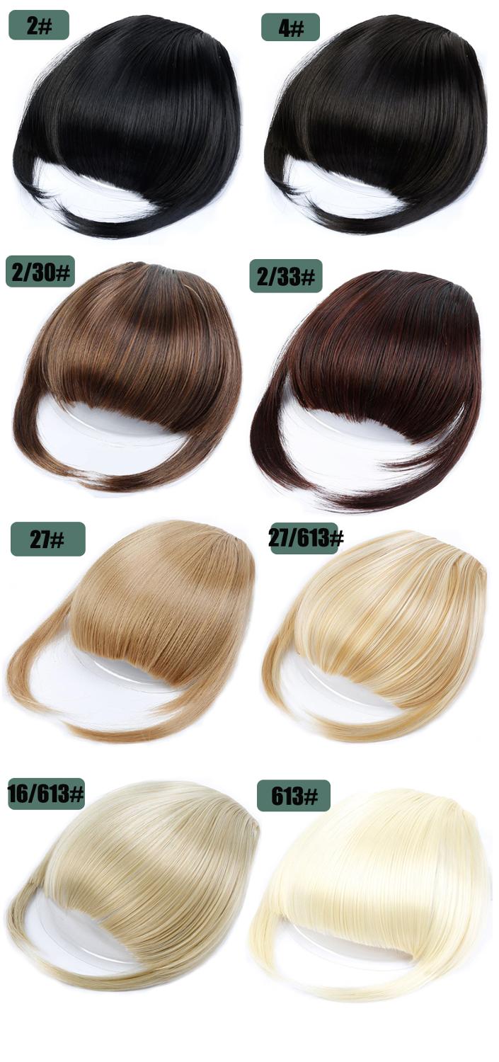 Synthetic Fake Bang Hair Piece Clip In Hair Extension Fake Fringes Bang Women Natural Air Bangs Clip on Bangs 24 Colors