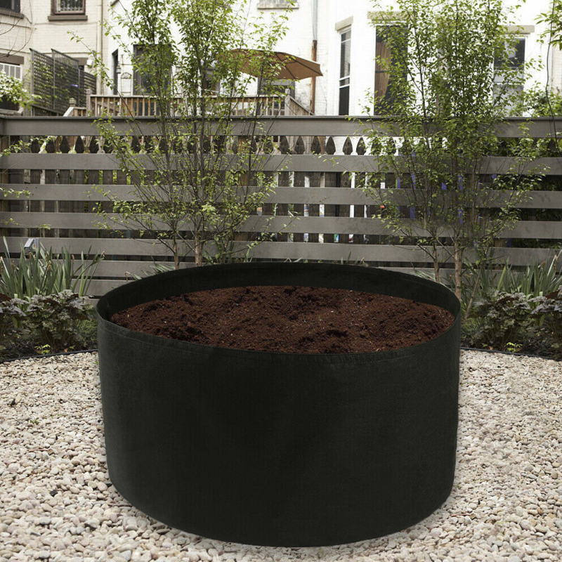 Fabric Raised Garden Bed Round Planting Container Grow Bags Breathable Felt Fabric Planter Pot For Plants Nursery Pot S/M/L
