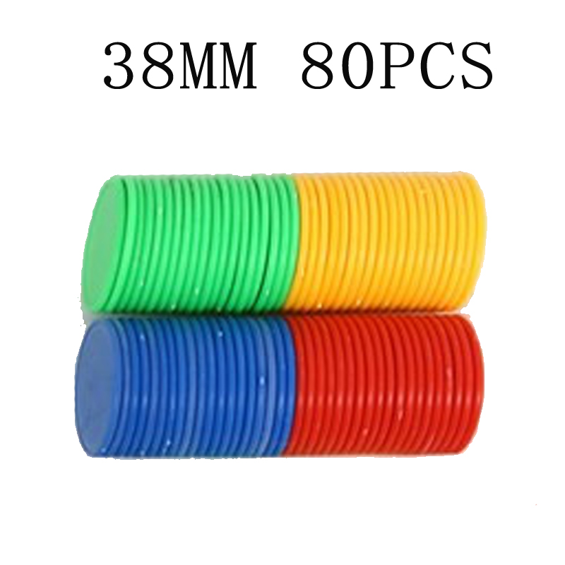 80Pcs/Lot 38mm No value Plastic Poker Chips Casino Bingo Markers Token Fun Family Club Board Games Toy Creative Gift 7 Colours