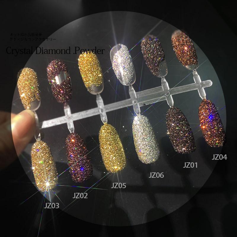 6 Colors Holographic Shimmer Nail Glitter Powder Shining DIY Dazzling Chrome Pigment Dust Nail Art Decoration Tool TSLM1