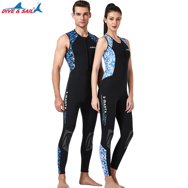 Triathlon Wetsuit 3mm - Women's Men's Sleeveless Long John Neoprene for Water Sports Swimming Ironman Suit Diving Suit Wet Suit