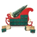 Christmas Sleigh Tree Wooden Advent Calendar Countdown Xmas Party Decor 24 Drawers with LED Light Ornament 19QB