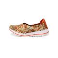 Orange Memory Foam Cushioned Insole Woven Slip-ons