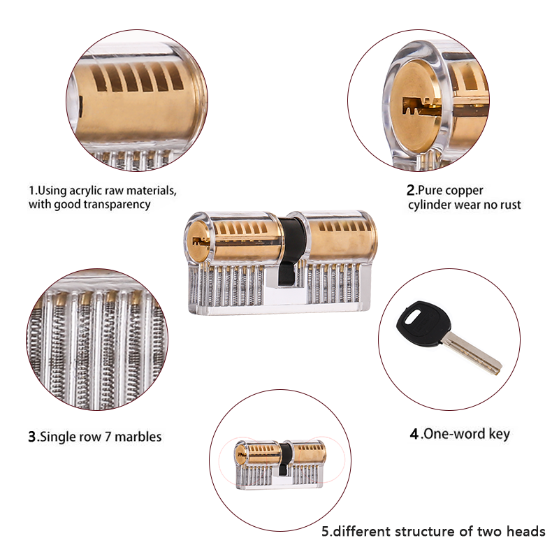 3-Type Lockpick Set,View Cutaway Pin Padlock with Black Cover,Lock Picking Set Training for Locksmith or Advancer,Locksmith Tool