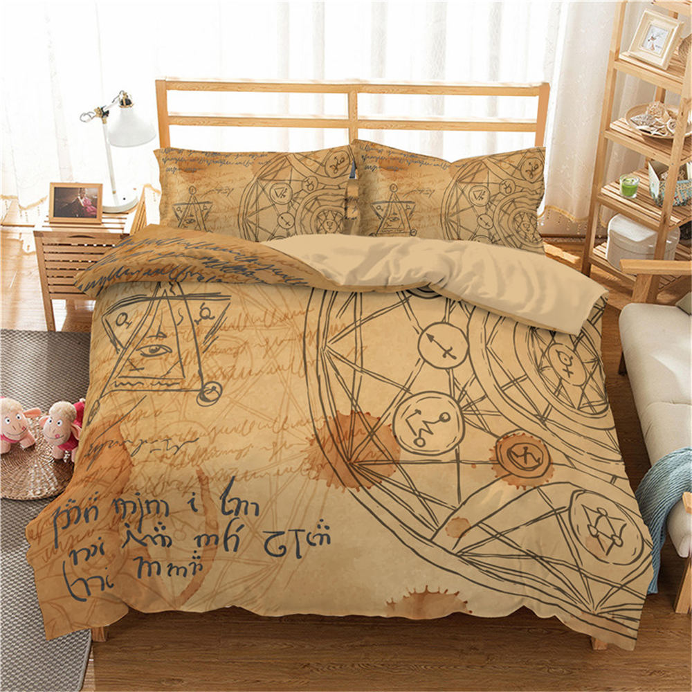 ZEIMON Alchemy Symbol Bedding Sets Twin/Full/Queen/King Duvet Cover Set Pillowcase Bed Linen 2/3pcs Bed Set Bedclothes