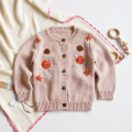 FOCUSNORM 0-3Y Autumn Winter Infant Baby Girls Sweater Coat Tops Knit Flowers Print Long Sleeve Single Breasted Tops