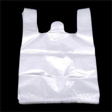 Popular Useful Plastic Shopping Bag 100Pcs Transparent Shopping Bag Supermarket Plastic Bags With Handle Food Packaging