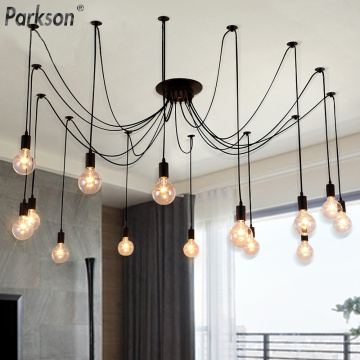 Modern Nordic Retro Pendant Lights E27 LED Edison Bulb Vintage lamps DIY Spider Pendant Lights Indoor Loft Home Decoration Light