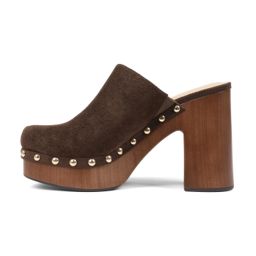 Casual Platform Riveted Slip-On Mule Sandals