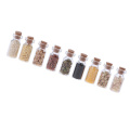 9 Pieces Dollhouse Glass Jars with Dried Foods, 1/12 Scale Miniature Bottles
