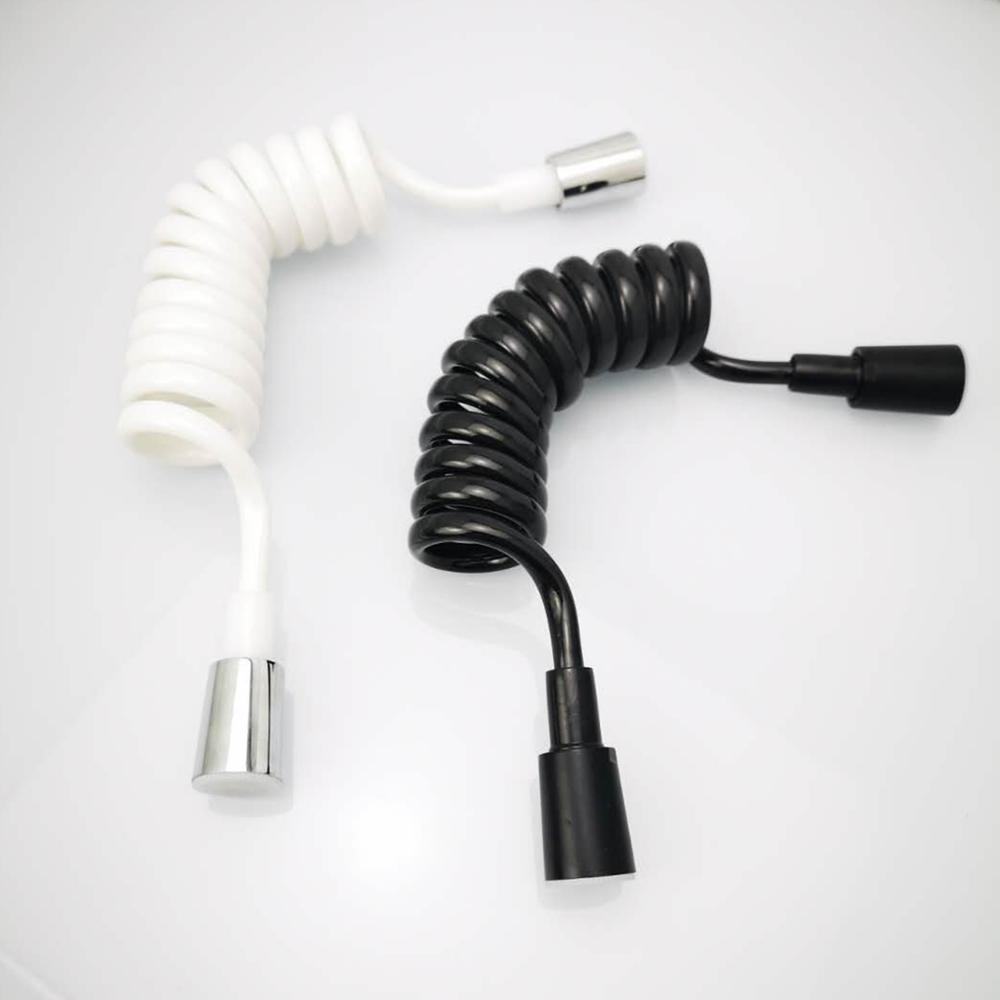 1.5m/2.0m Spring Flexible Shower Hose Gun Telephone Line Plumbing Hose White/Black Water Plumbing Toilet Bidet Sprayer Hose