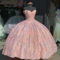 New Arrival Sparkly Pink Sweet 16 Ball Gown Quinceañera Dresses Beaded Sequins Sleeveless Vestido De 15 Anos Quinceanera 2020