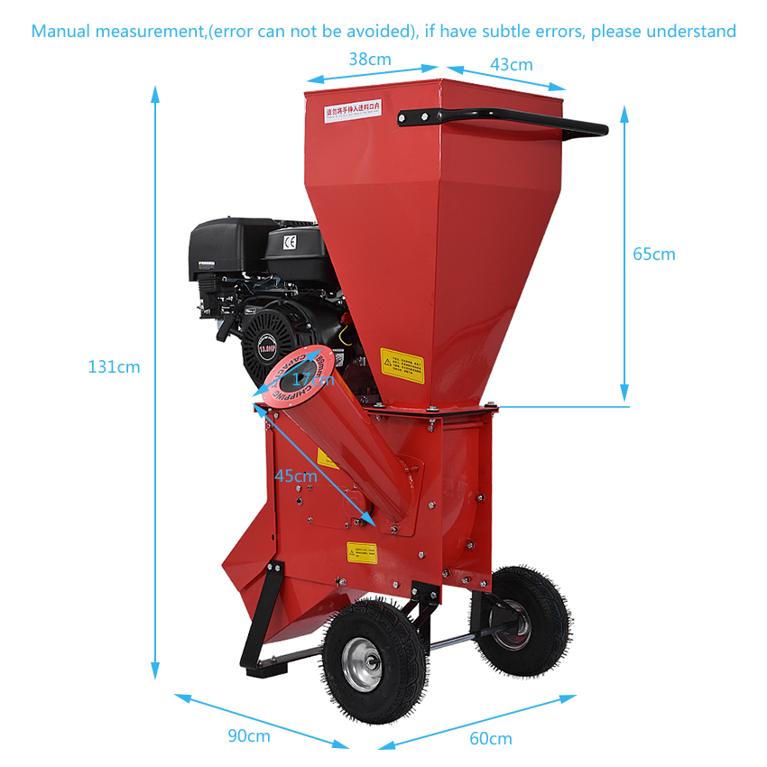 New Arrival 13 Horsepower Tree Branch Crusher Grinder Garden Wood Shredders With Gasoline Engine 2400rpm 389CC 6L 13HP/3600rpm