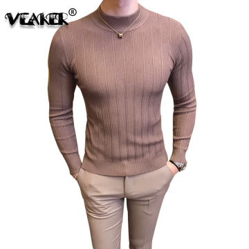 2019 Fashion Men Sweaters Male Slim Fit Jacquard Turtleneck Pullover Sexy Sweaters Long Sleeves Knitwear Spring Sweater M-3XL