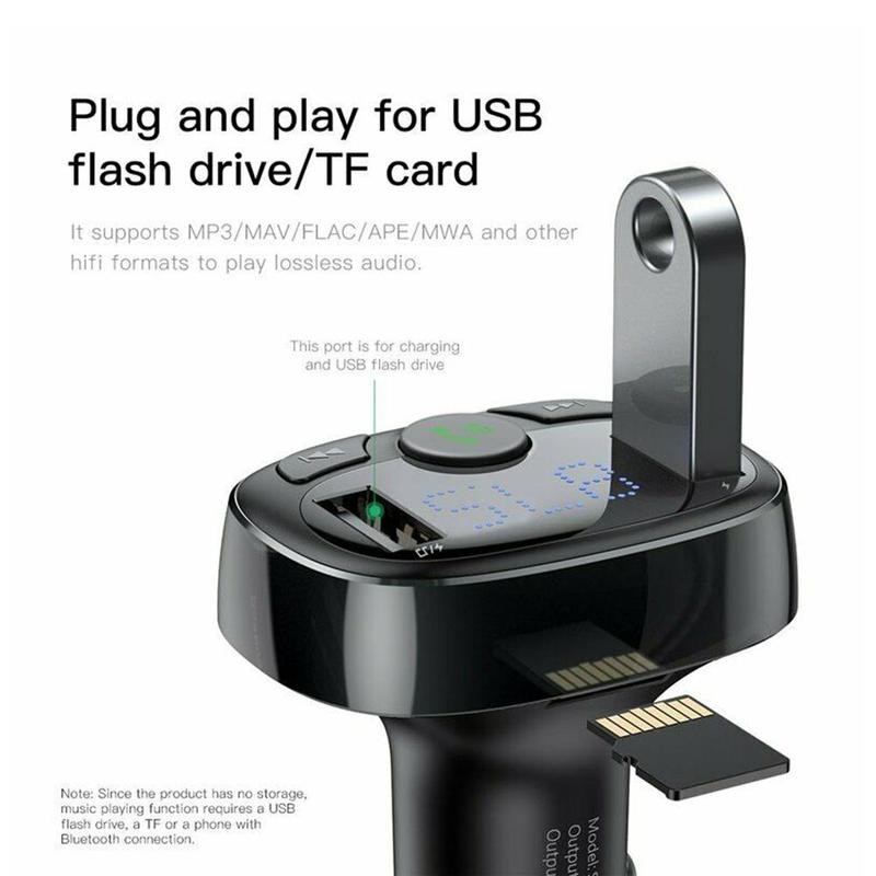 FM Transmitter Modulator Bluetooth Handsfree Car Kit Audio Mp3 Player With 3.4a Car Fm Transmittor Dual USB Phone Charger