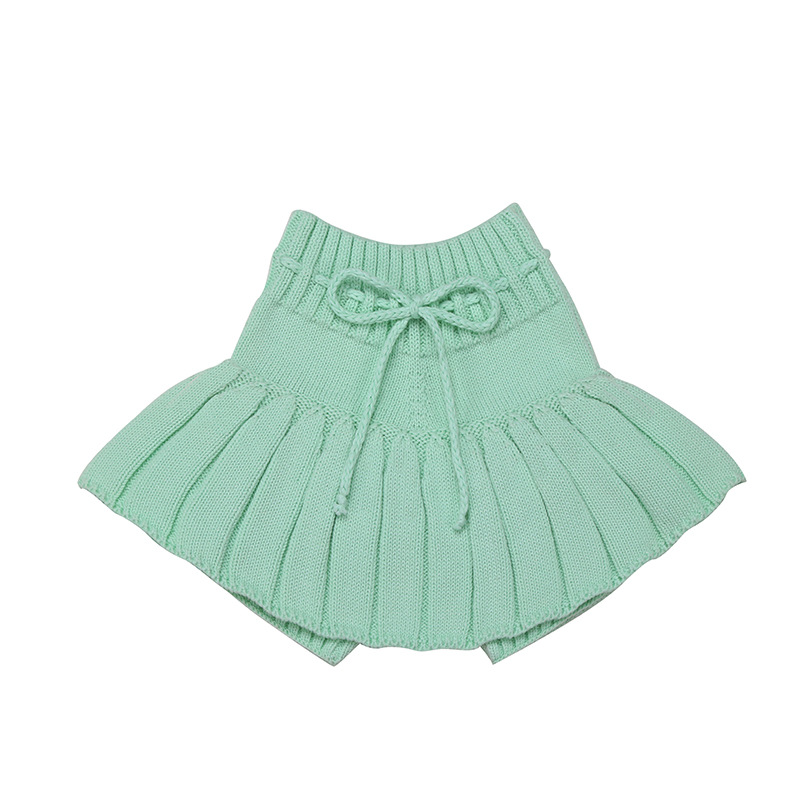 2020 Autumn Winter Cotton Girls Super Soft Knitted Skirts Baby Skirt 1-6Yrs Girl Skirt Candy Colors Pleated Mini Skirt Shorts