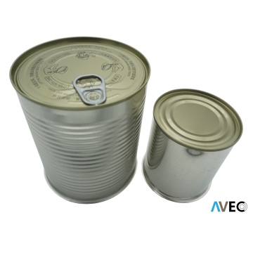 Empty food tin can round type