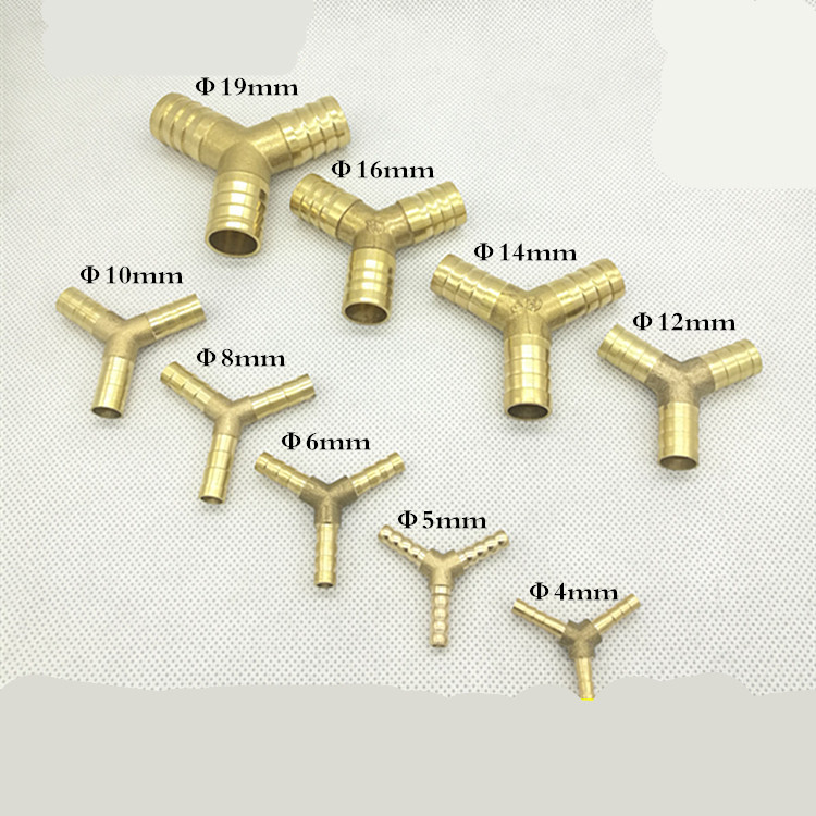 way Brass Barb Pipe Fitting 3 way connector For 4mm 5mm 6mm 8mm 10mm 12mm 16mm 19mm hose copper Pagoda Water Tube Fittings