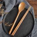 Visual Touch Wood Wooden Chopsticks Set and Spoon Set Portable Dinnerware Flatware Tableware Japanese Style Reusable