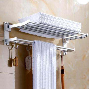 towel racks for bath Kitchen high quality Towel Rack Hanging Holder Organizer Bathroom Cabinet Cupboard Hanger 2-Tier Wall Mount