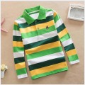 Children's Polo Shirts 2018 Spring Autumn Long Sleeve Striped Kids Boys Cotton Lapel Polo Shirt for Child 2-15 Years Boy Clothes