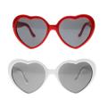 Peach Heart Special Effects Glasses Interesting Eyewear Light Diffraction Glasses Funny Eyeglasses for Bar Night Club (White)