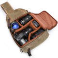 Canvas Leather Photo Camera Sling Bag Shoulder Cross Digital Video Case Waterproof SLR Men Women Bag for Canon Nikon Sony DSLR