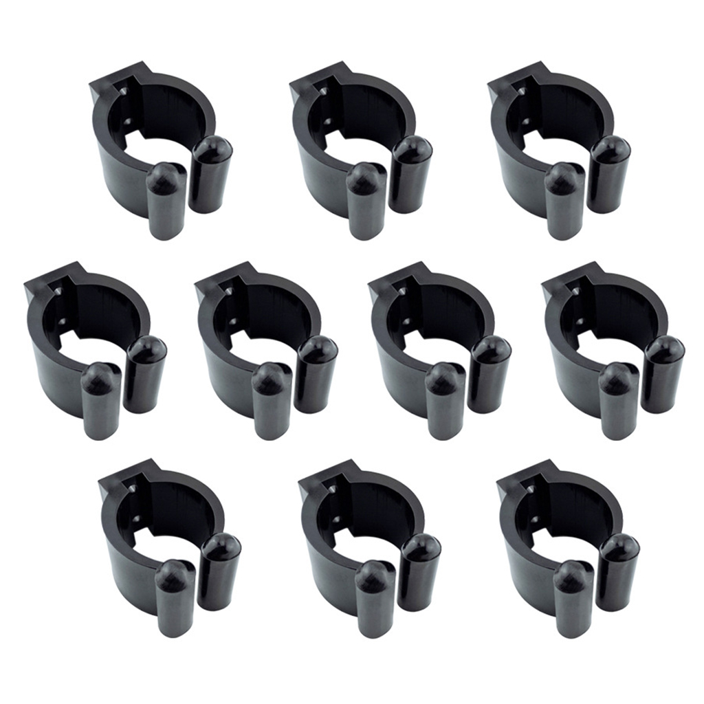 Set of 10pcs Plastic Fishing Rod Storage Tip Clips Holders Tools Equipments 17mm Dia. Fishing Pole Rack with Screws