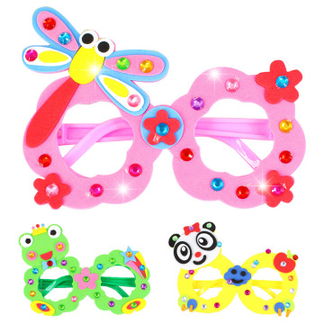 4Pcs DIY EVA Diamond Glasses Children Handmade Educational Toys Kindergarten 3D Glasses Paste Stickers Art Crafts Girl Kids Toy