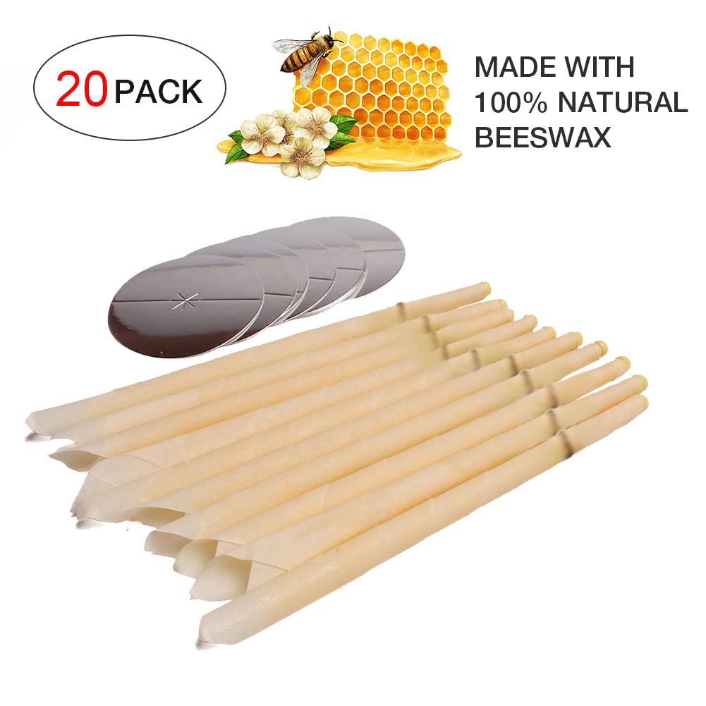 20PCS Cylinder Ear Cone Candles With Natural Bee Wax Paraffin For Ear Therapy Clean Coning Ear Treatment Beeswax Candle