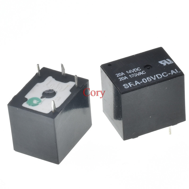 5Pcs 5V 12V 24V 20A DC Power Relay 5Pin PCB Type In stock Black Automobile relay Mini Power Relay General Purpose CZYC