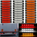 30x 6 LED light SMD 12V White Red Orange Truck Trailer Pickup Side Marker Indicators Lights caravan tractor go kart