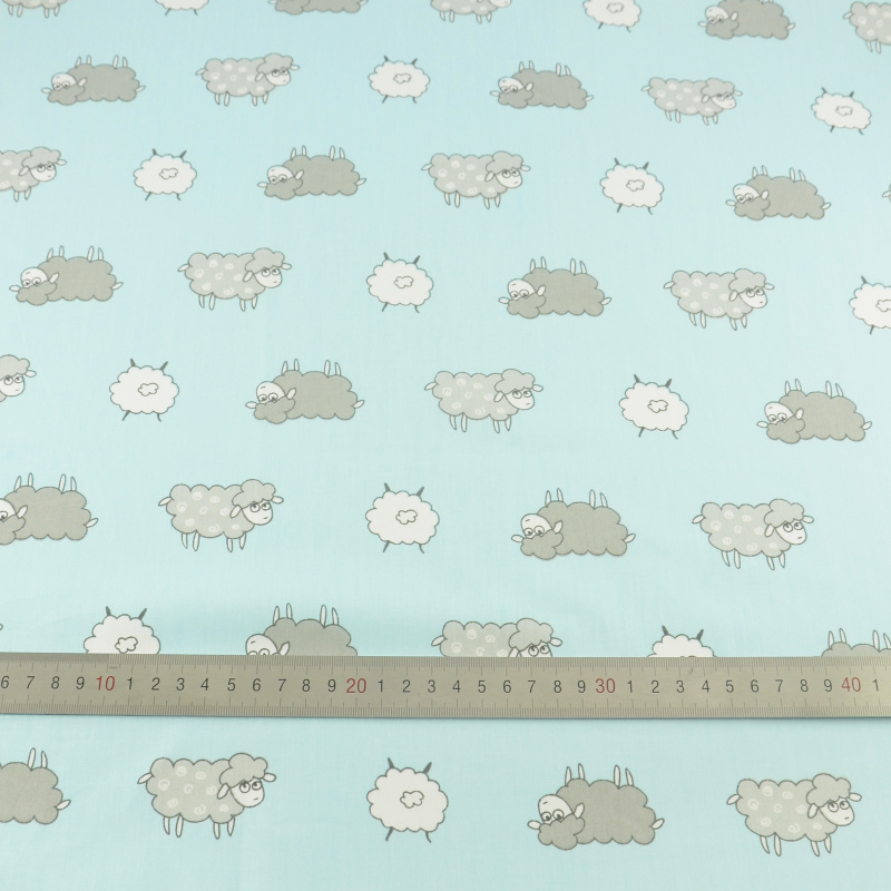 Blue Sheep Decoration Cotton Fabric Craft Fabrics Tecido Bedding Patchwork Tissue Quilting Home Textile TeramilaSewing Cloth
