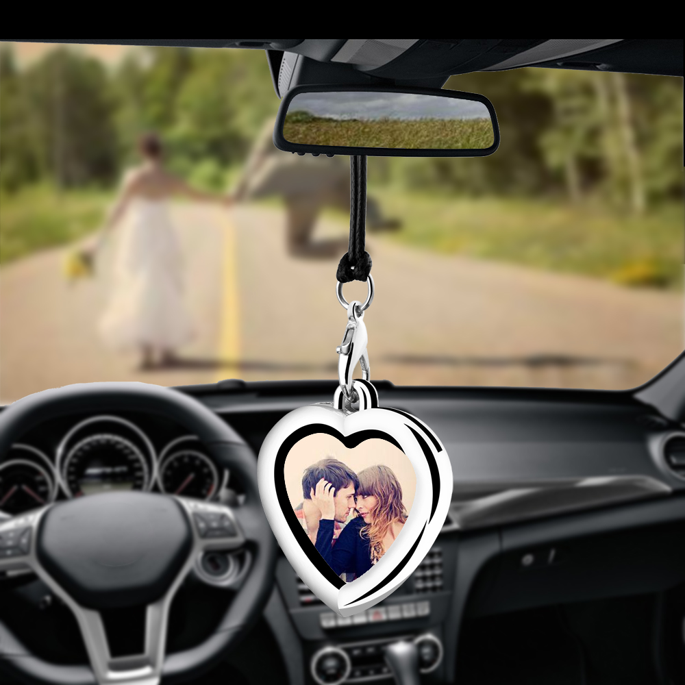 Creative Car Pendant Photo Frame Auto Ornaments Interior Rear View Mirror Decoration Love Family Girl Friends Photos Cars Gifts
