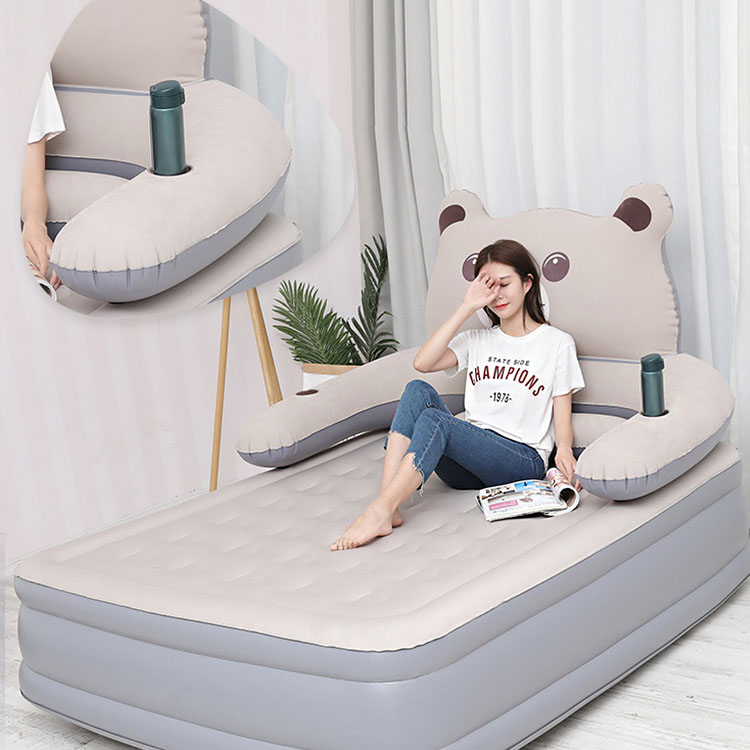 Soft Air Mattress Bed With Backrest Bear Bed 2