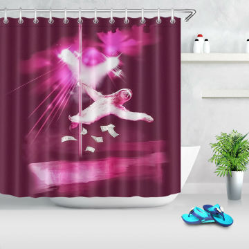 Pole Dance Show Fun Sloth Fabric Shower Curtain Set & Hooks for Bathroom Decor