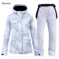 -30 Men's and Women's Snow Suit Sets Waterproof Windproof Ski Wear Snowboard Clothing Winter Costumes Jackets + Strap Pants