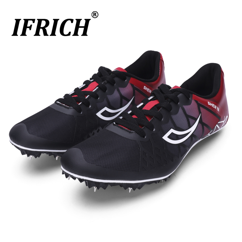 Mens Womens Boys Girls Spikes Athletics Racing Running Shoes Track and Field Sneakers Lightweight Running Spikes Shoes Black