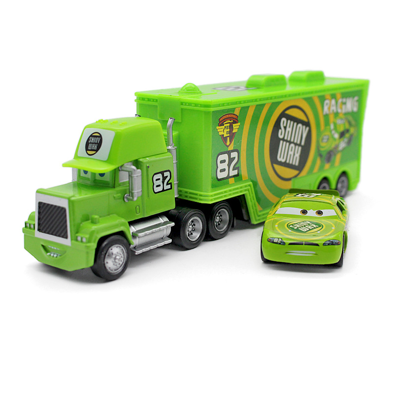 Disney Pixar Cars Mack Uncle Lightning McQueen King Francesco Chick Hicks Hudson Truck & Car Set 1:55 Diecast Model Toy Car Gift