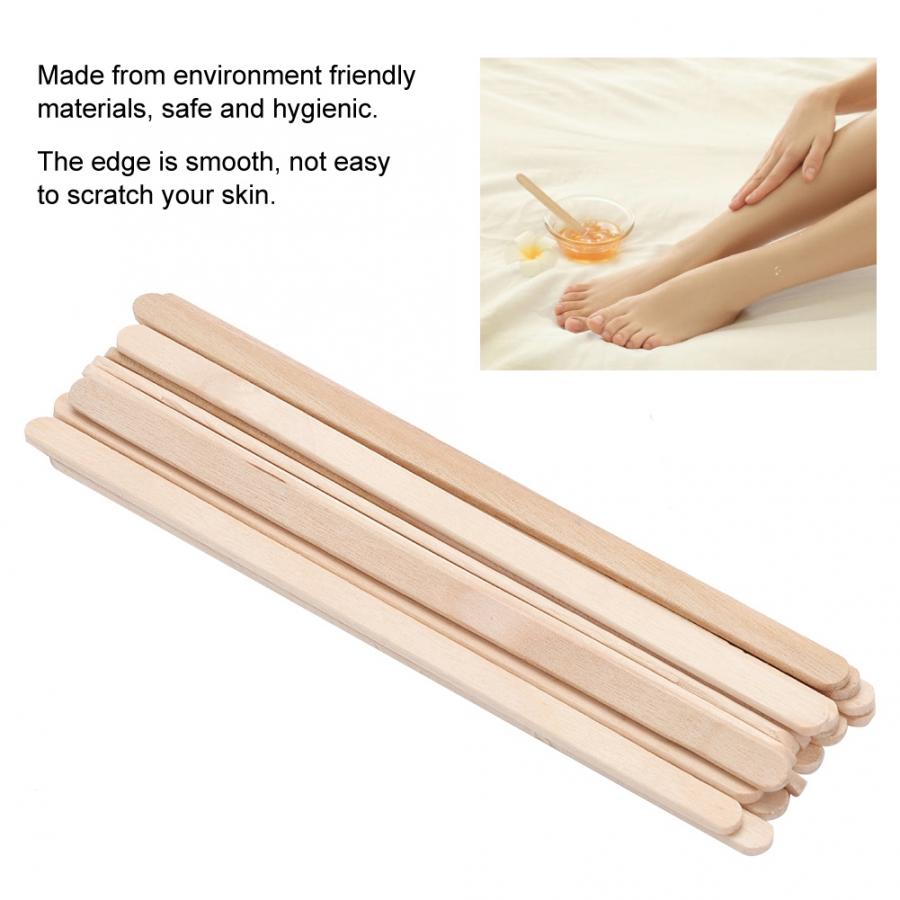 100PCS Disposable Wood Tongue Depressors Wooden Depilatory Wax Applicator Stick Hair Removal Tools Tattoo Waxing Spatula Stick