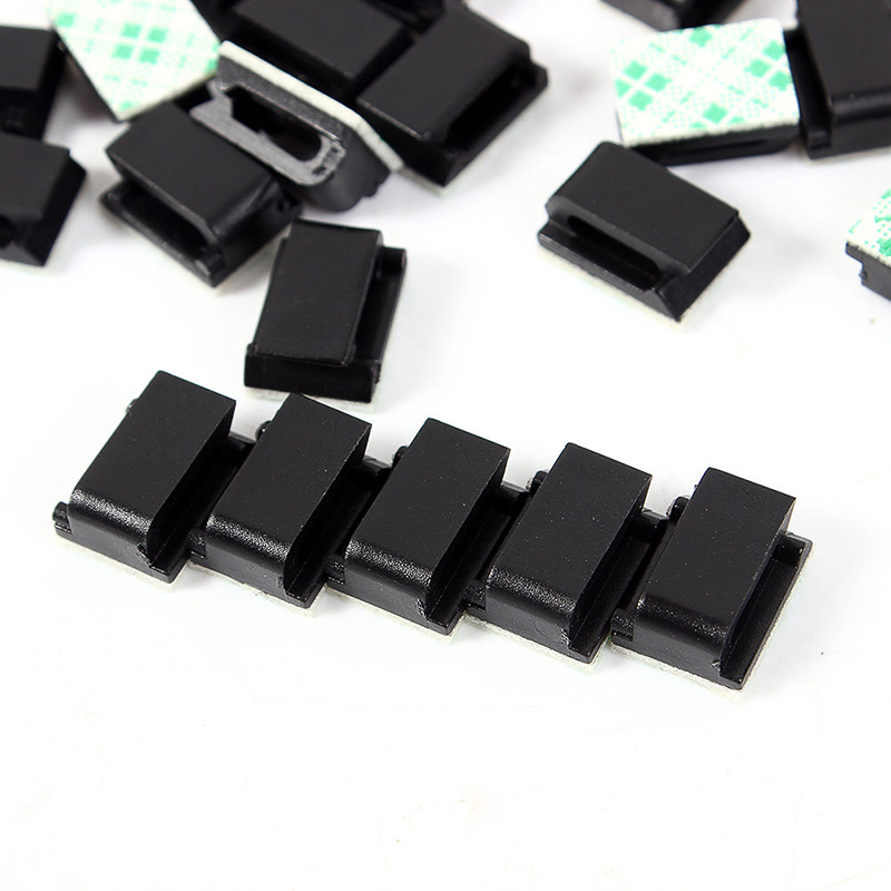 10Pcs Wire Cord Cable Clip Car Cable Flat Holder Tie Clips Fixer Organizer Drop Adhesive Clamp
