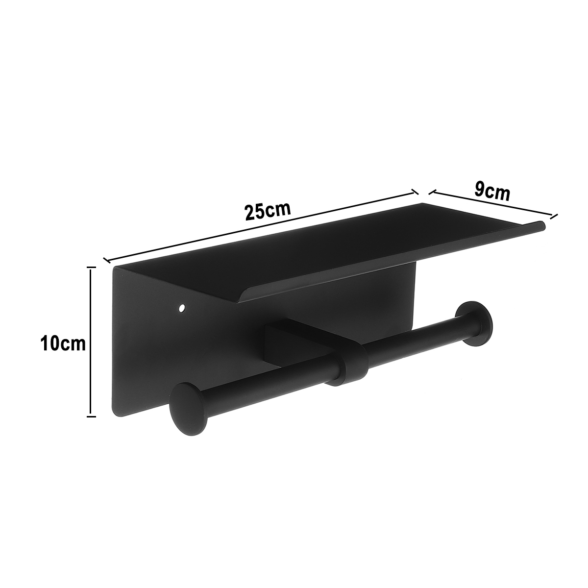 Roll Holder Multi-function Double Toilet paper holder wall moounted Mobile phone rack black Bathroom roll holder Stainless Steel