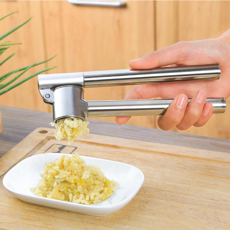 Portable Garlic Press Crusher Deluxe Stainless Steel Thickening Device Manual Folder Tools Kitchen Herb Grinder Spice Grinder