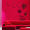 Black Dandelion Wall Sticker butterflies on the wall Living room Bedroom window decoration Mural Art Decals home decor stickers