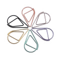50 Pcs Metal Material Drop Shape Paper Clips Gold Silver Color Funny Kawaii Bookmark Office Shool Stationery Marking Clips