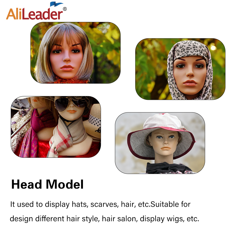 Alileader 3 Colors Skin Mannequin Head With Shoulders For Wigs Hat Glasses Jewelry Display Female Mannequin Head For Wig Display